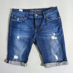 Mavy Jeans shorts women's size 31 ink blue colour Karly mid rise ripped denim